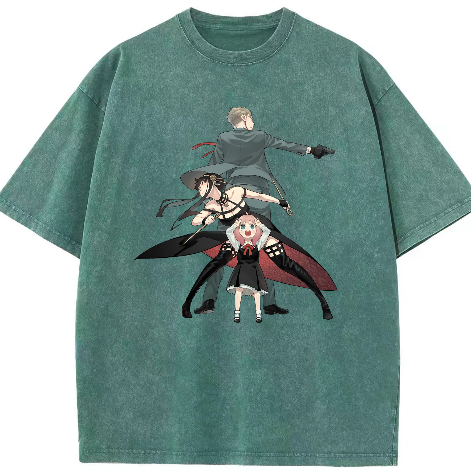 （画像用） SPY×FAMILY间谍家家酒 綿100% ヴィンテージ風 半袖Tシャツ（フロントプリント）